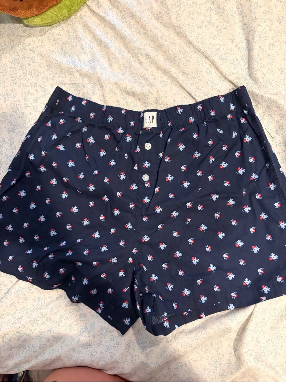 GAP Navy Floral Cotton Lounge Shorts